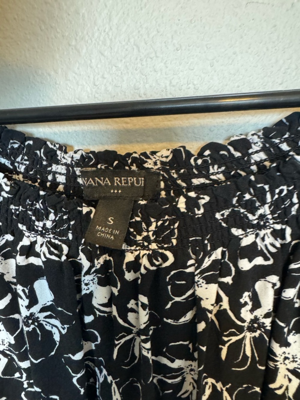 Banana Republic Black and White Floral Long-Sleeve Romper - Picture 3 of 9